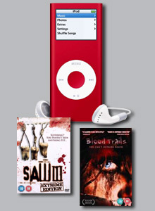 Win an i-Pod Nano, <b>Saw III</b> goodies and <b>Blood Trails</b> DVDs