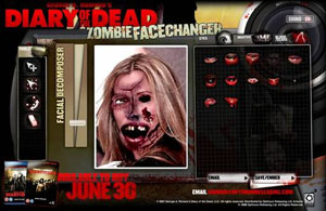 Play with the Zombie Face Changer to celebrate the release of <b>Diary of the Dead</b> on DVD